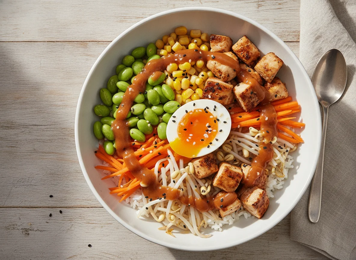 Bibimbap mit Hähnchen photo