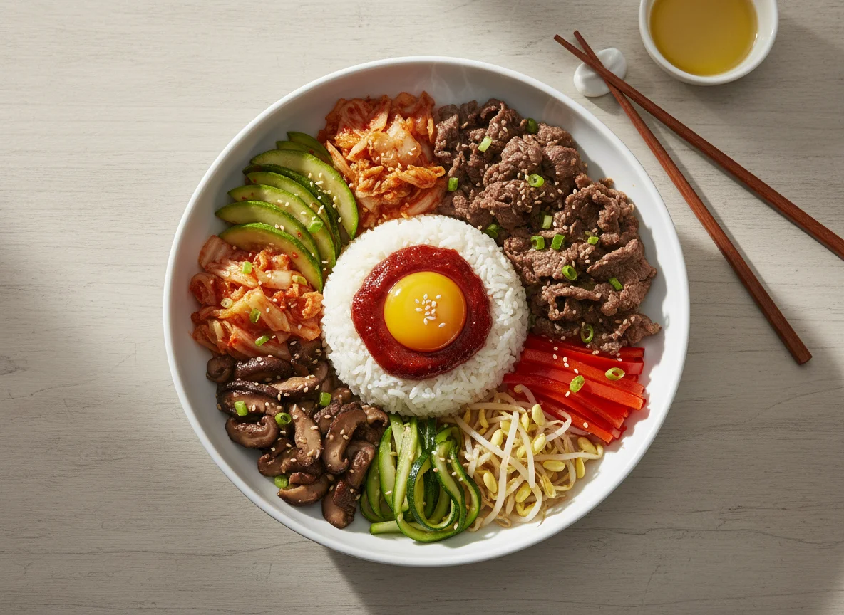 Bibimbap mit Rindfleisch photo