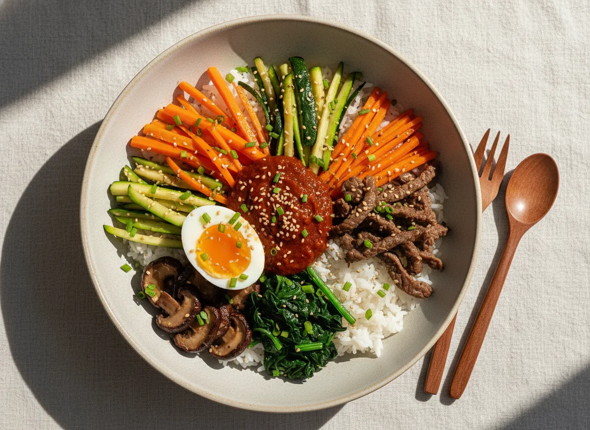 Bibimbap-ähnliches Reisgericht photo