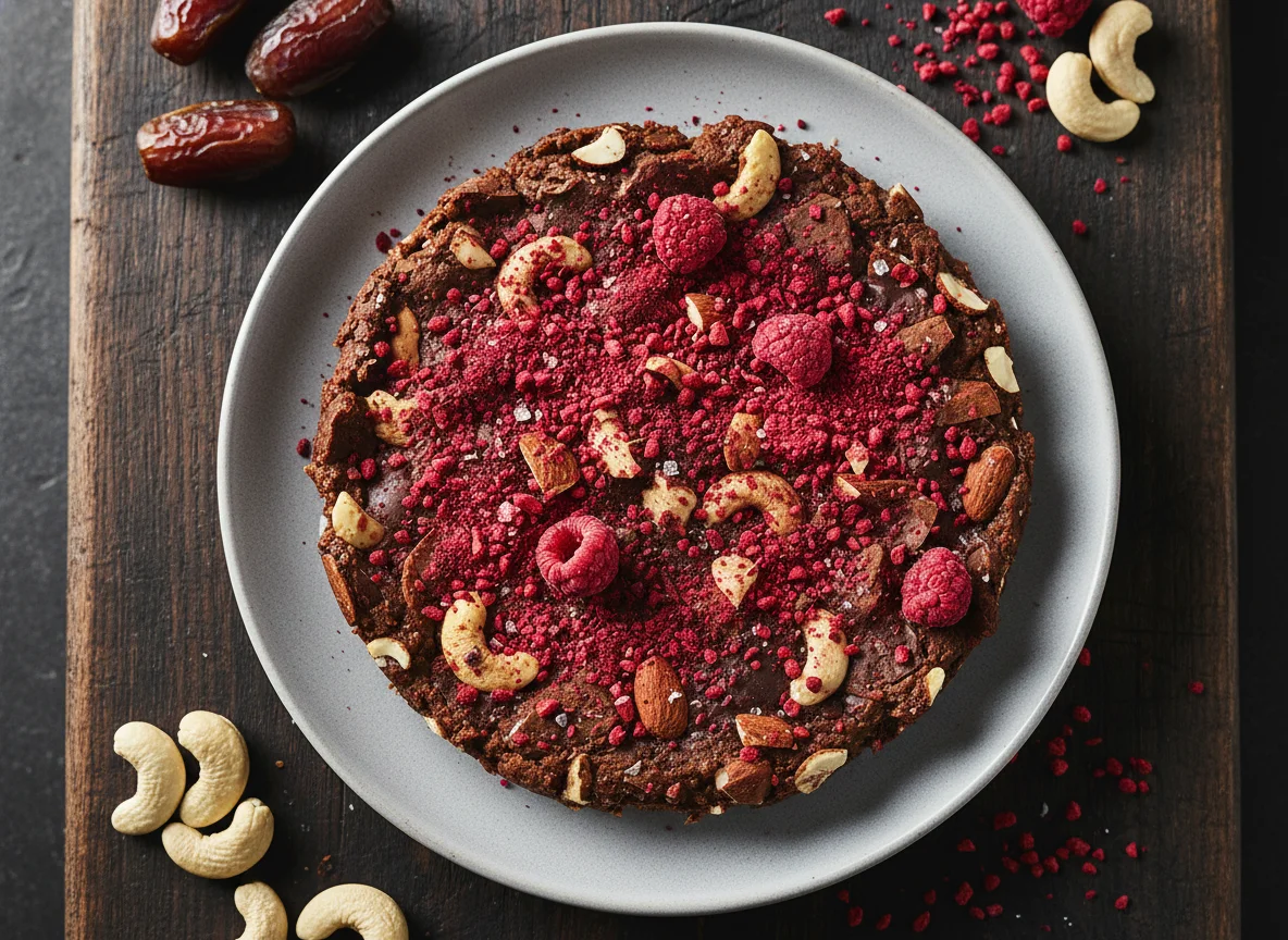 Bio-Kakaoprodukt mit Datteln und Himbeeren photo
