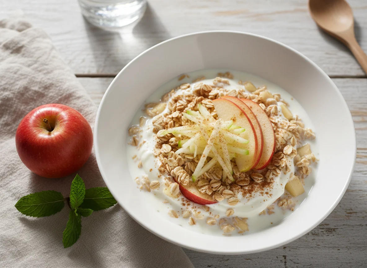 Bircher Müsli mit Apfel photo