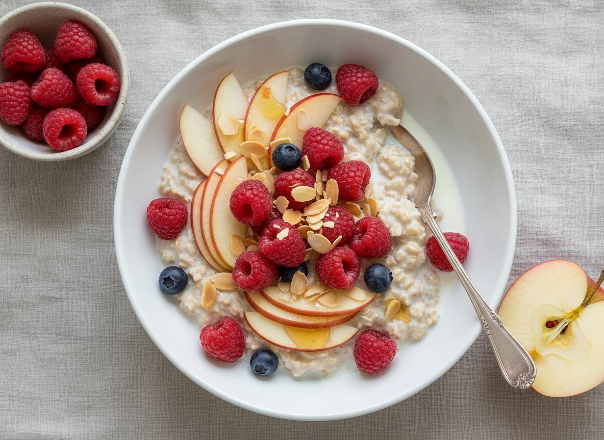 Bircher Müsli mit Beeren und Apfel photo