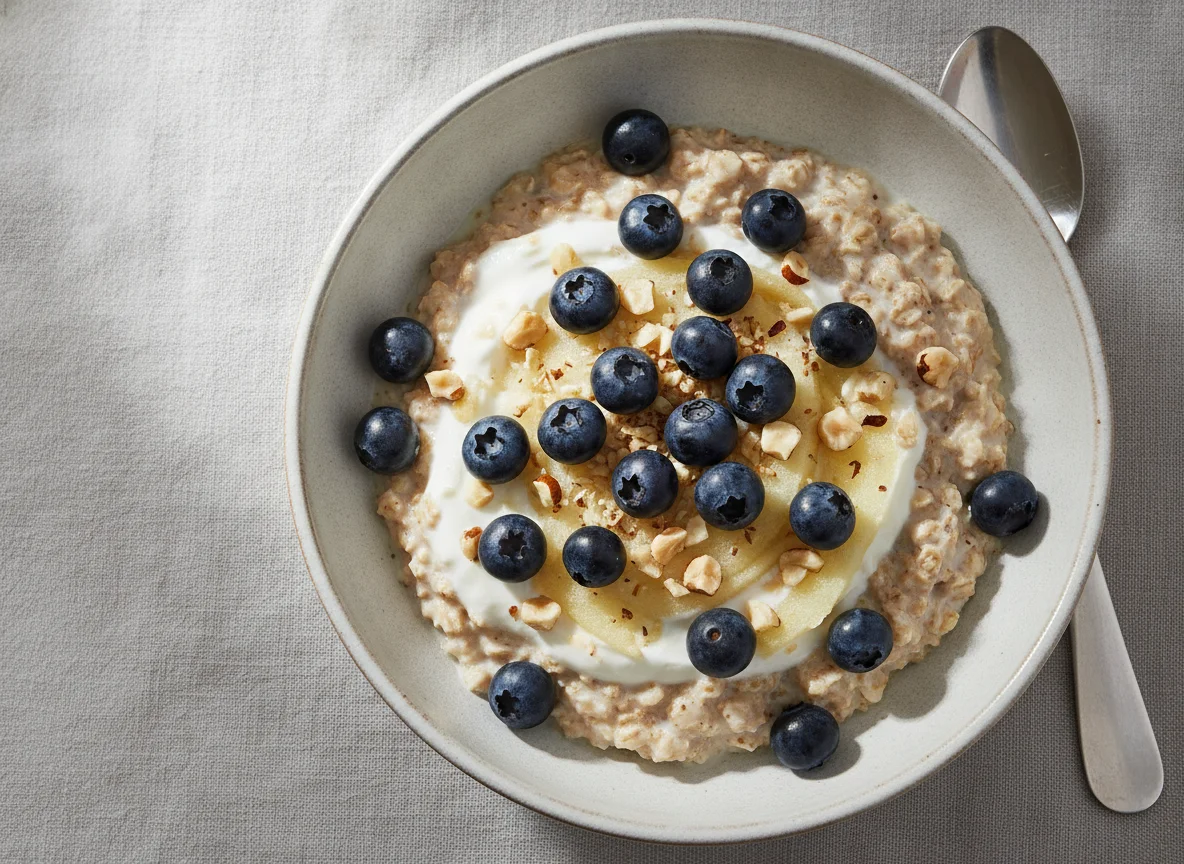 Bircher Müsli mit Blaubeeren photo