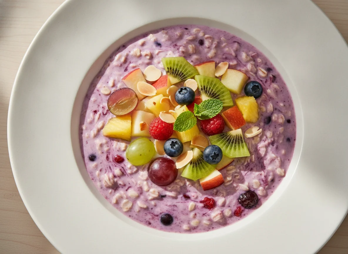 Bircher Müsli mit frischen Früchten photo