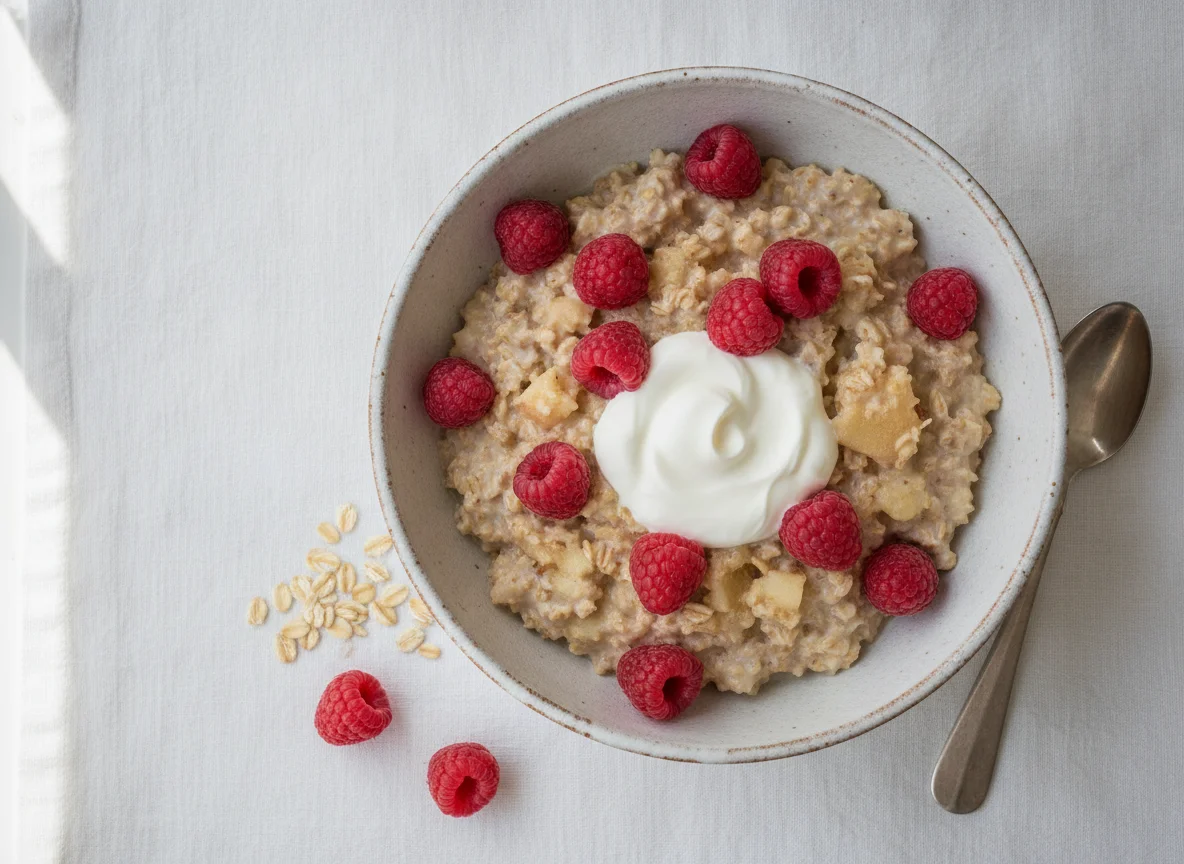 Bircher Müsli mit Joghurt und Beeren photo