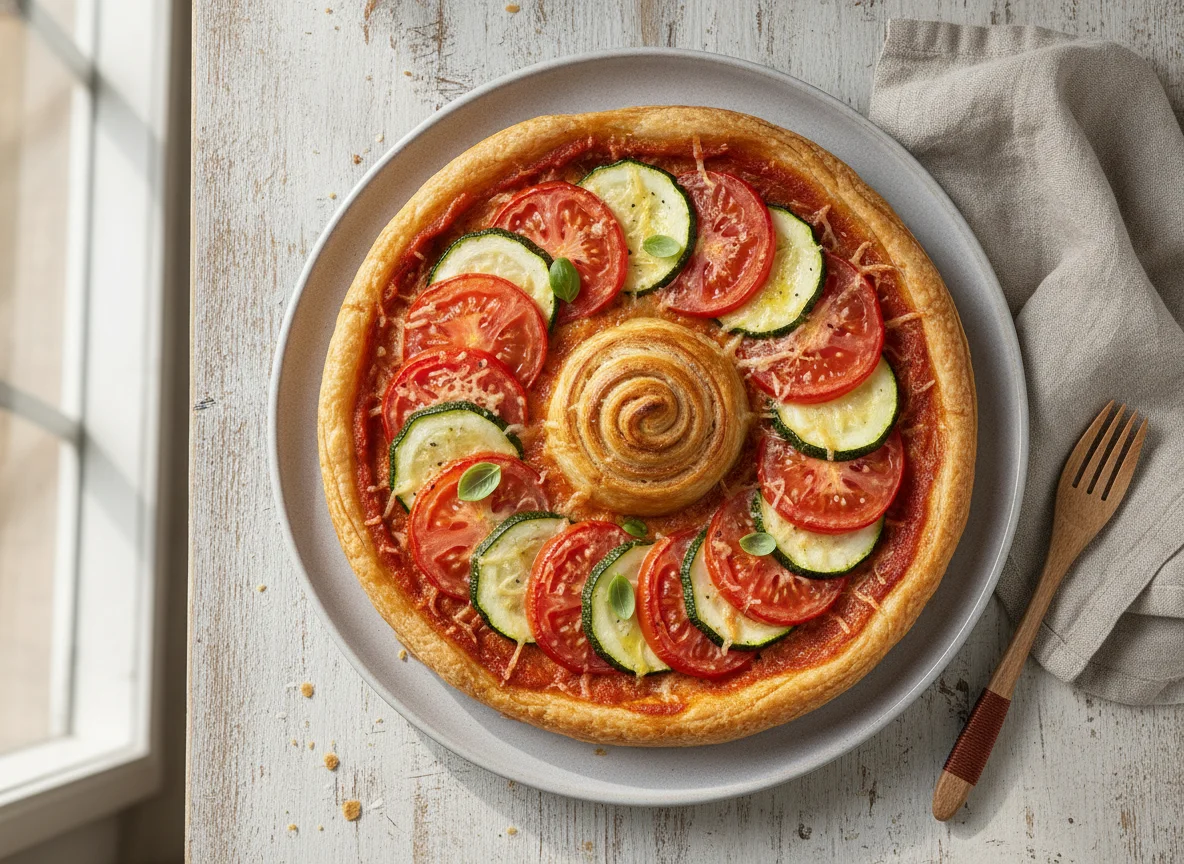 Blätterteig-Tarte mit Tomate und Zucchini photo