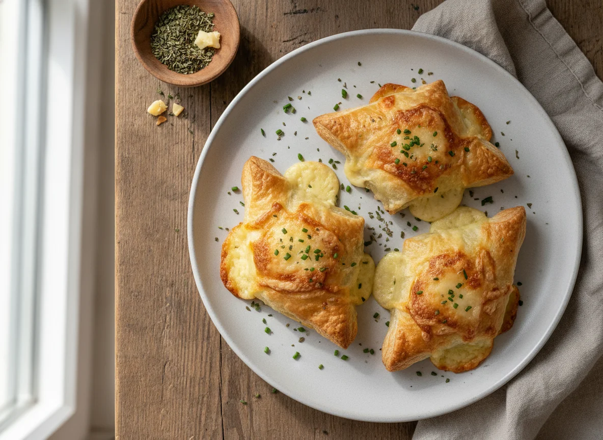 Blätterteigtaschen mit Käsefüllung photo
