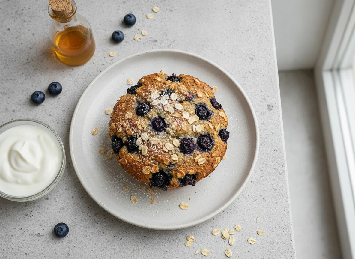 Blaubeer-Haferflocken-Muffin photo