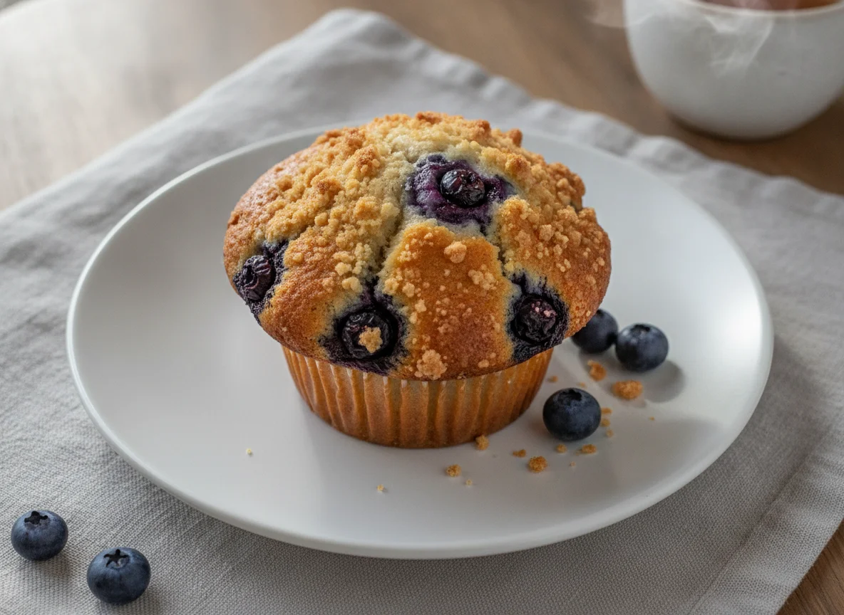 Blaubeer-Muffin mit Streuseln photo