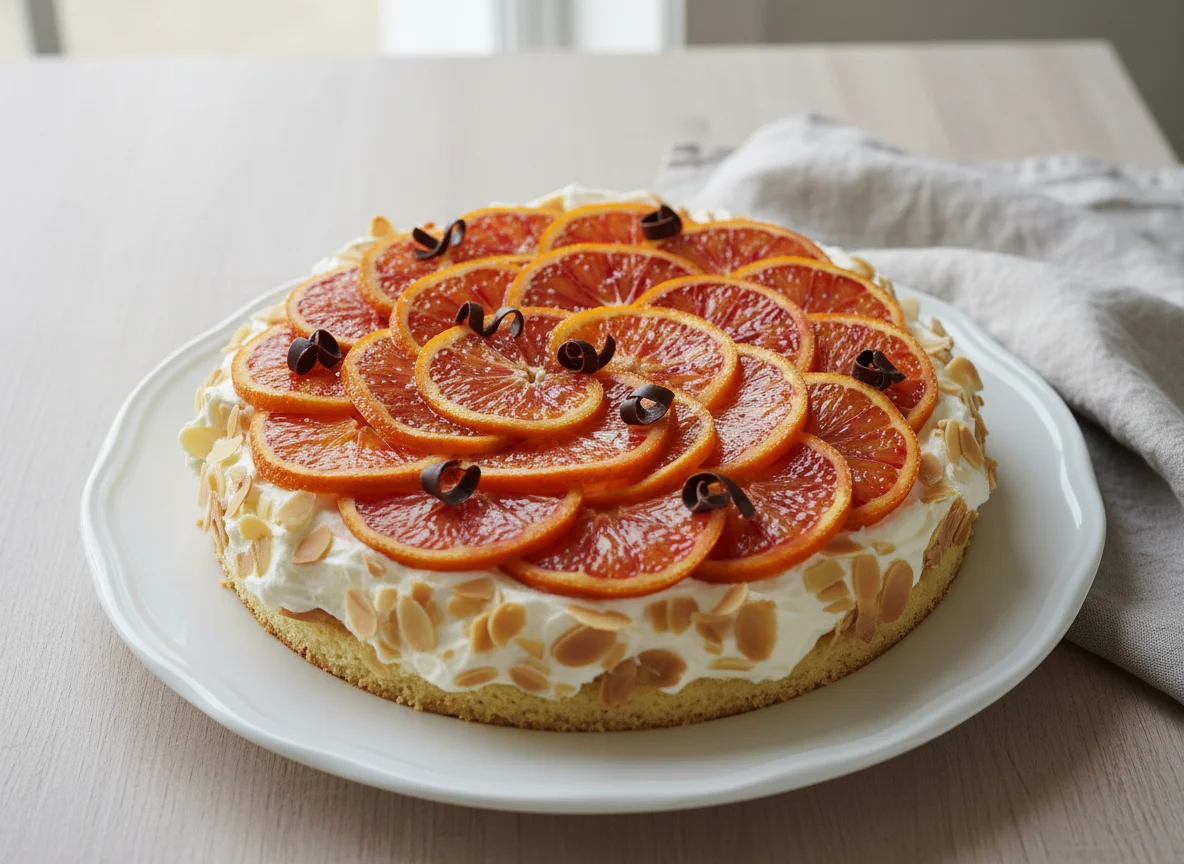 Blutorangen-Mandel-Torte photo