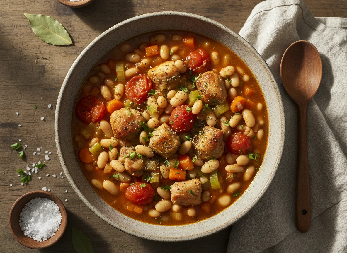 Bohneneintopf mit Schweinefleisch photo