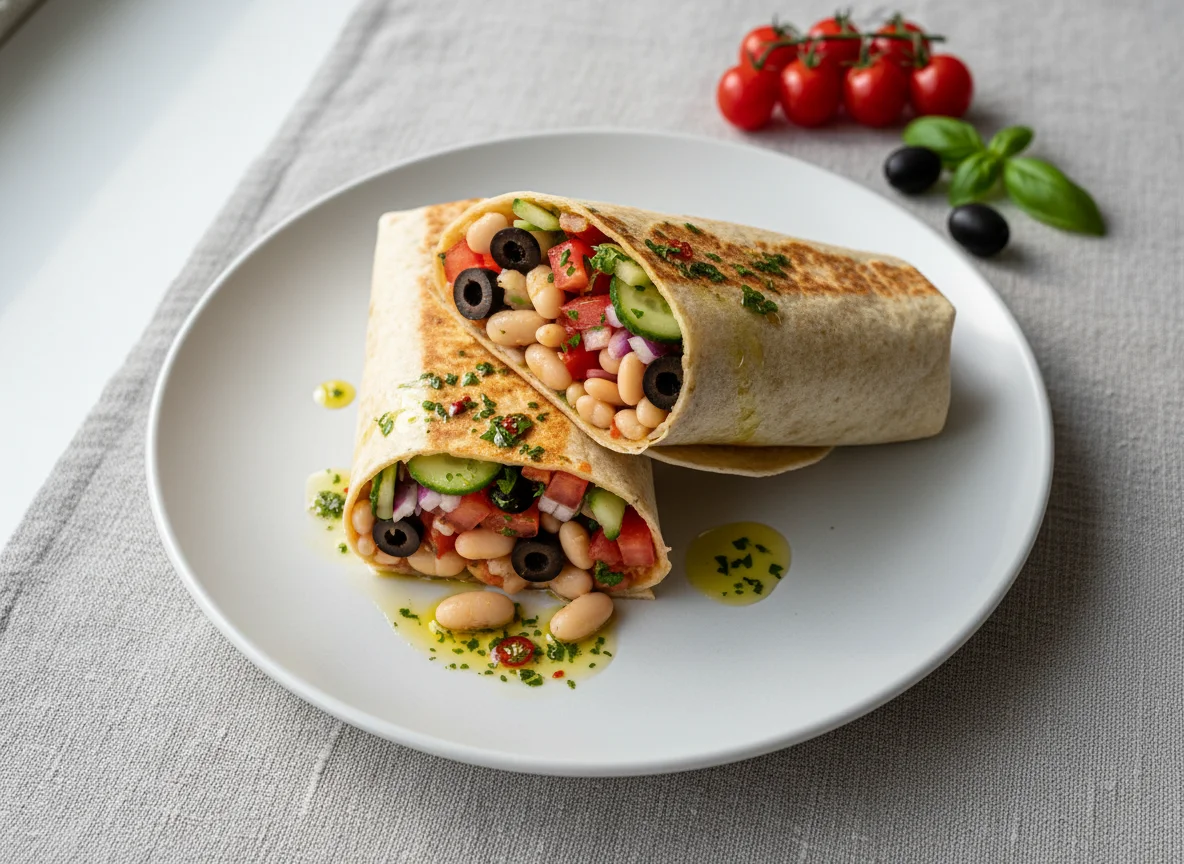 Bohnen-Gemüse-Wrap photo