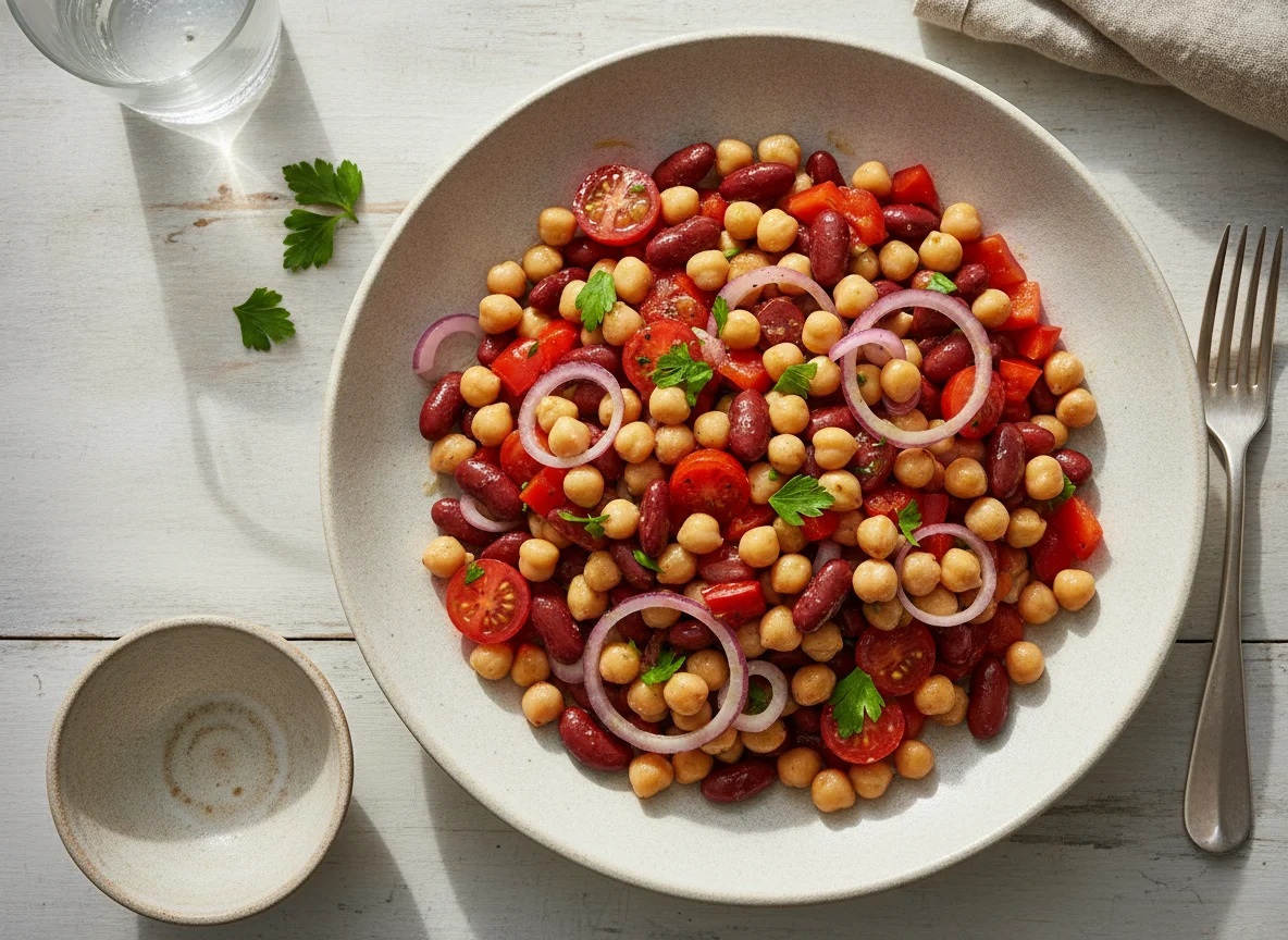 Bohnen-Kichererbsen-Salat photo