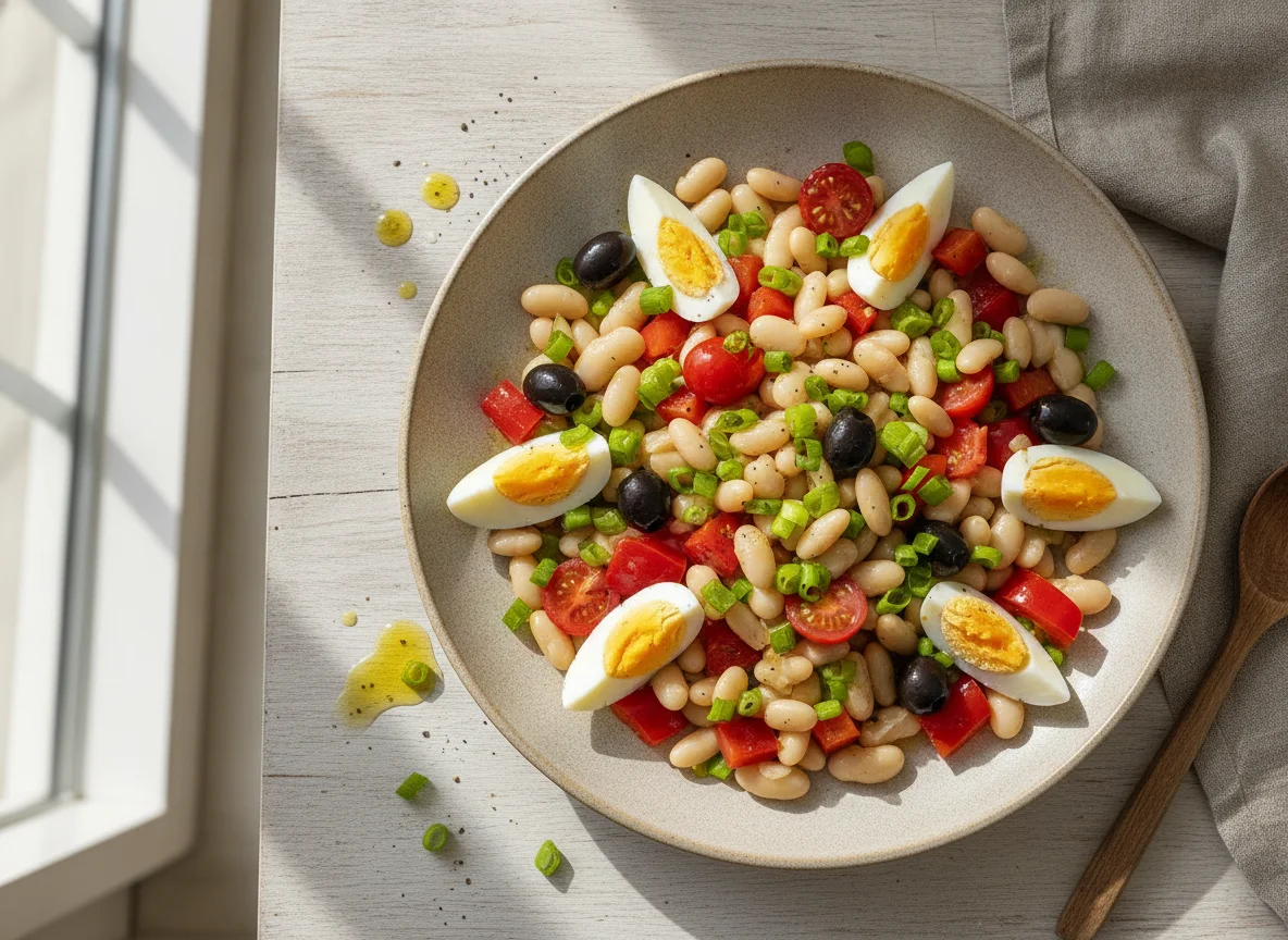 Bohnensalat mit Ei photo