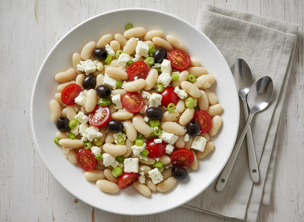 Bohnensalat mit Feta und Tomaten photo