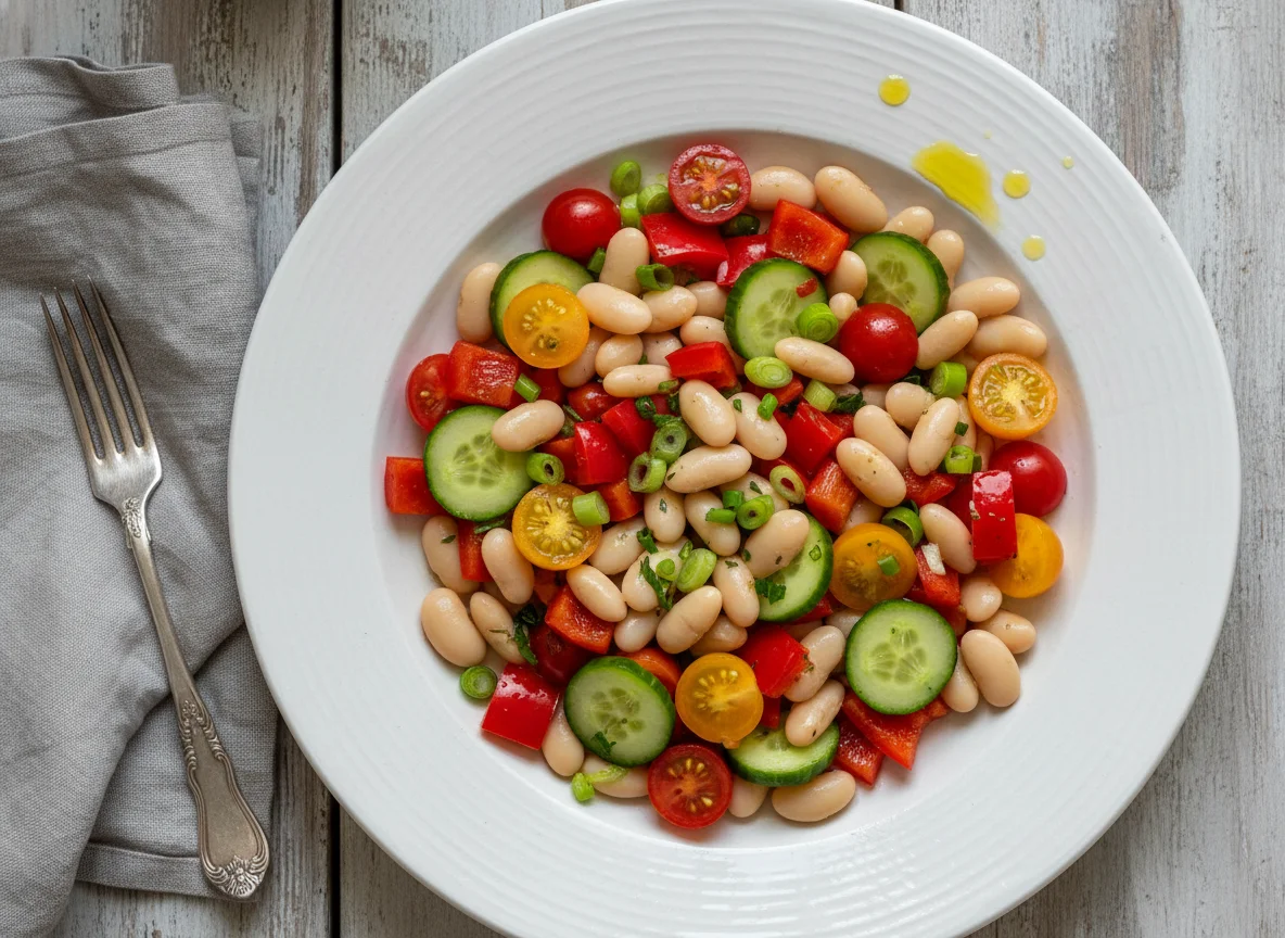 Bohnensalat mit Paprika und Tomaten photo