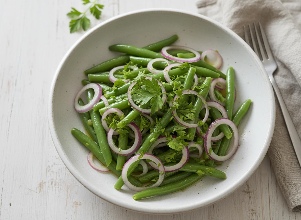 Bohnensalat mit Zwiebeln photo