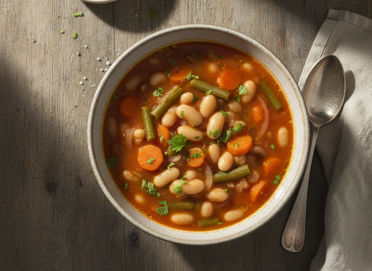 Bohnensuppe mit Gemüse photo