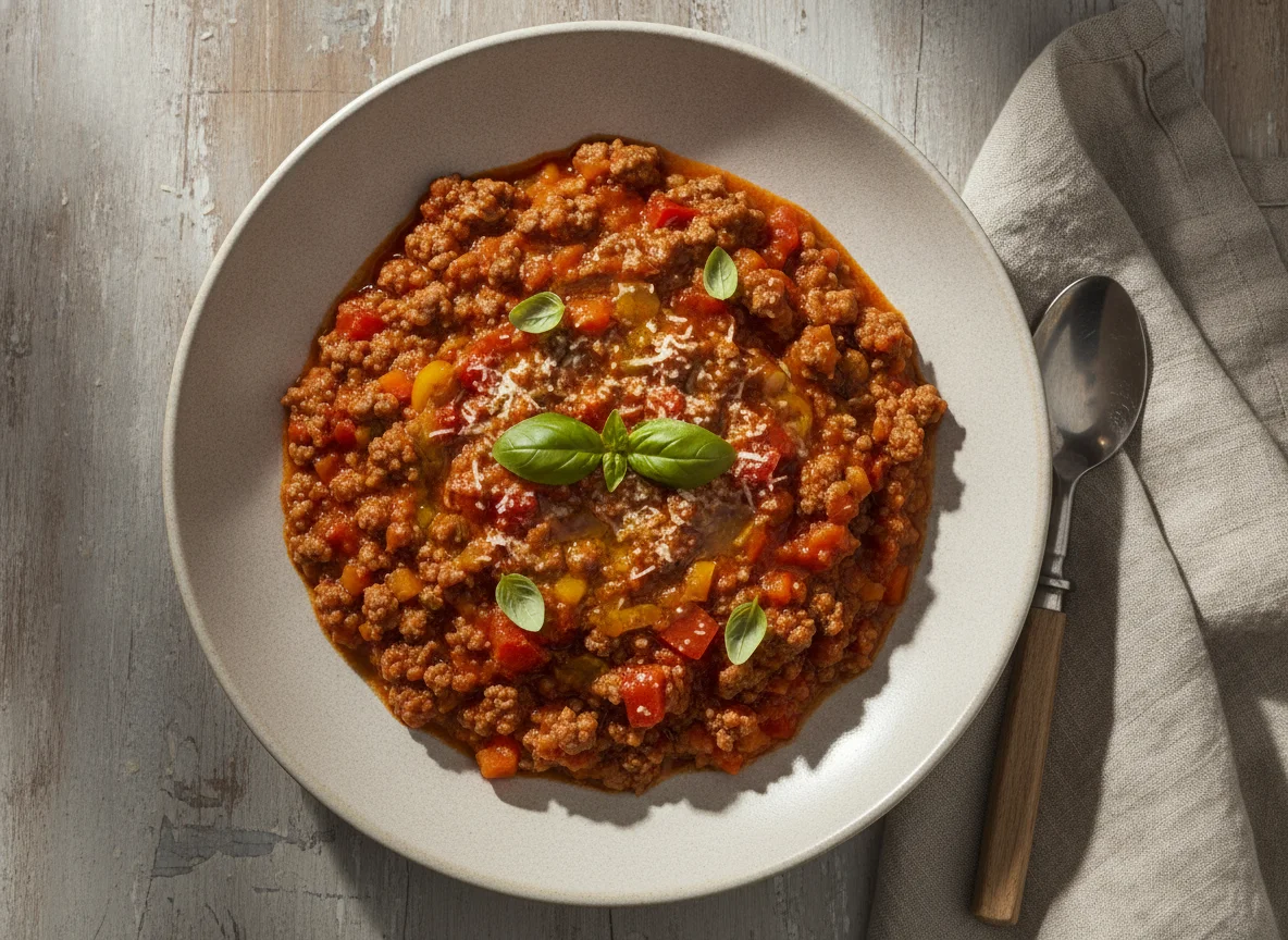 Bolognese Sauce mit Gemüse photo
