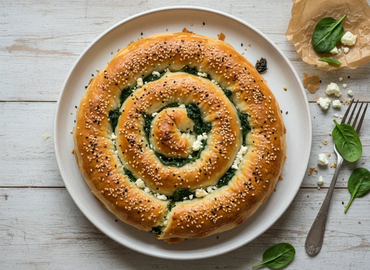 Börek mit Spinat und Feta photo