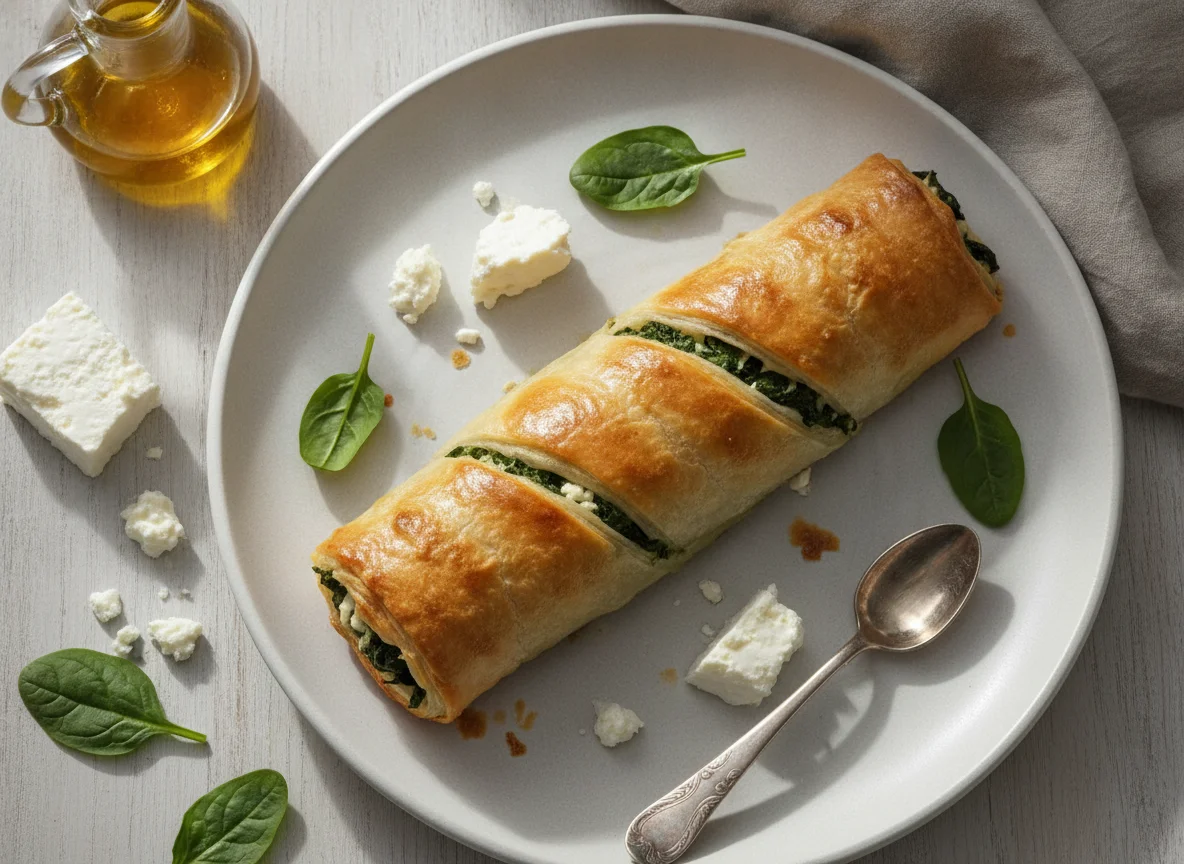Börekstange mit Spinat und Schafskäse photo
