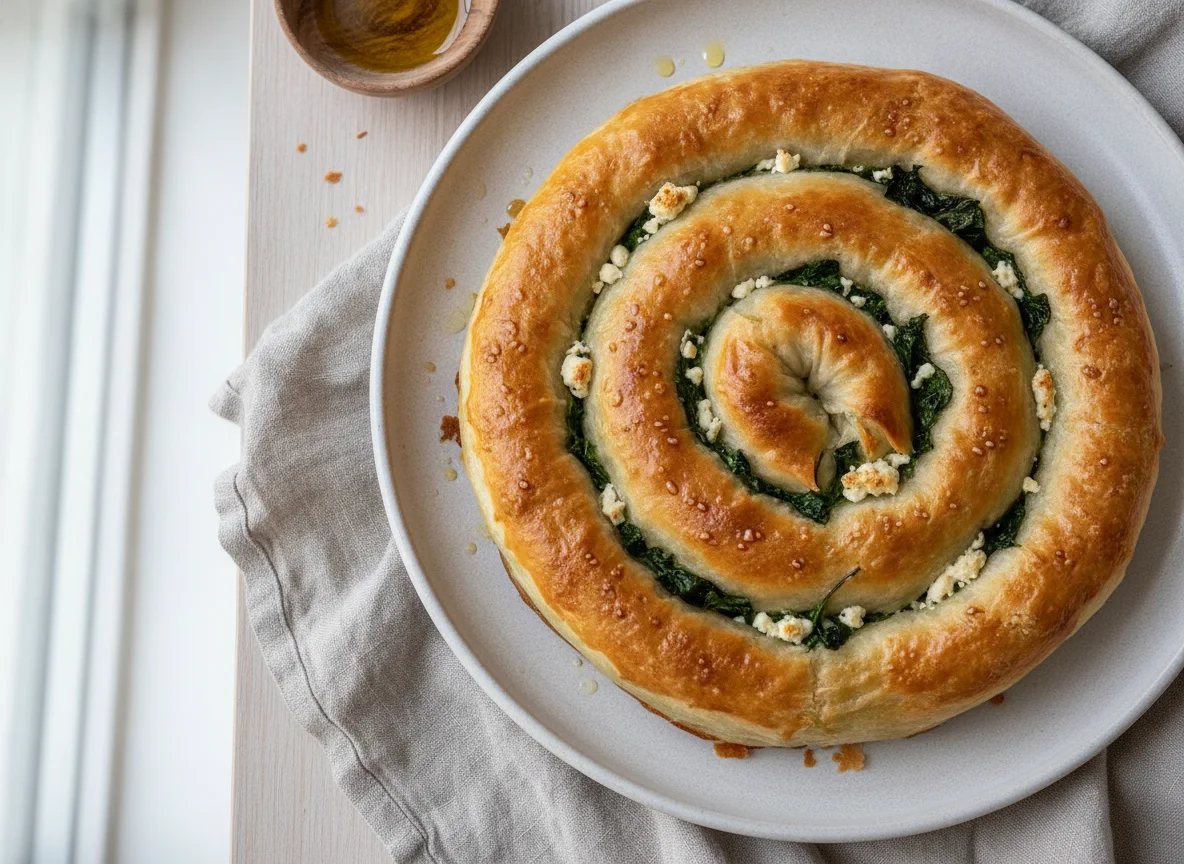 Börek-Stange mit Spinat und Schafskäse photo