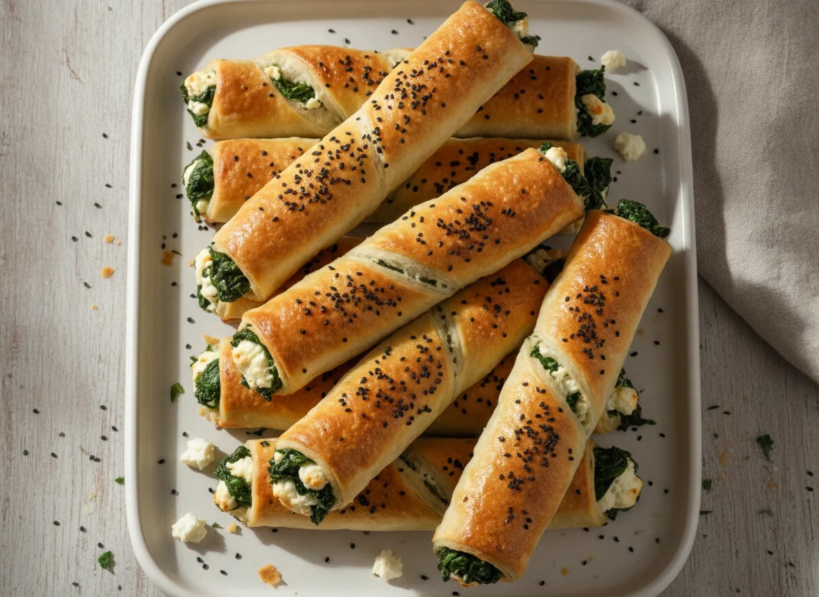Börek-Stangen mit Spinat und Schafskäse photo