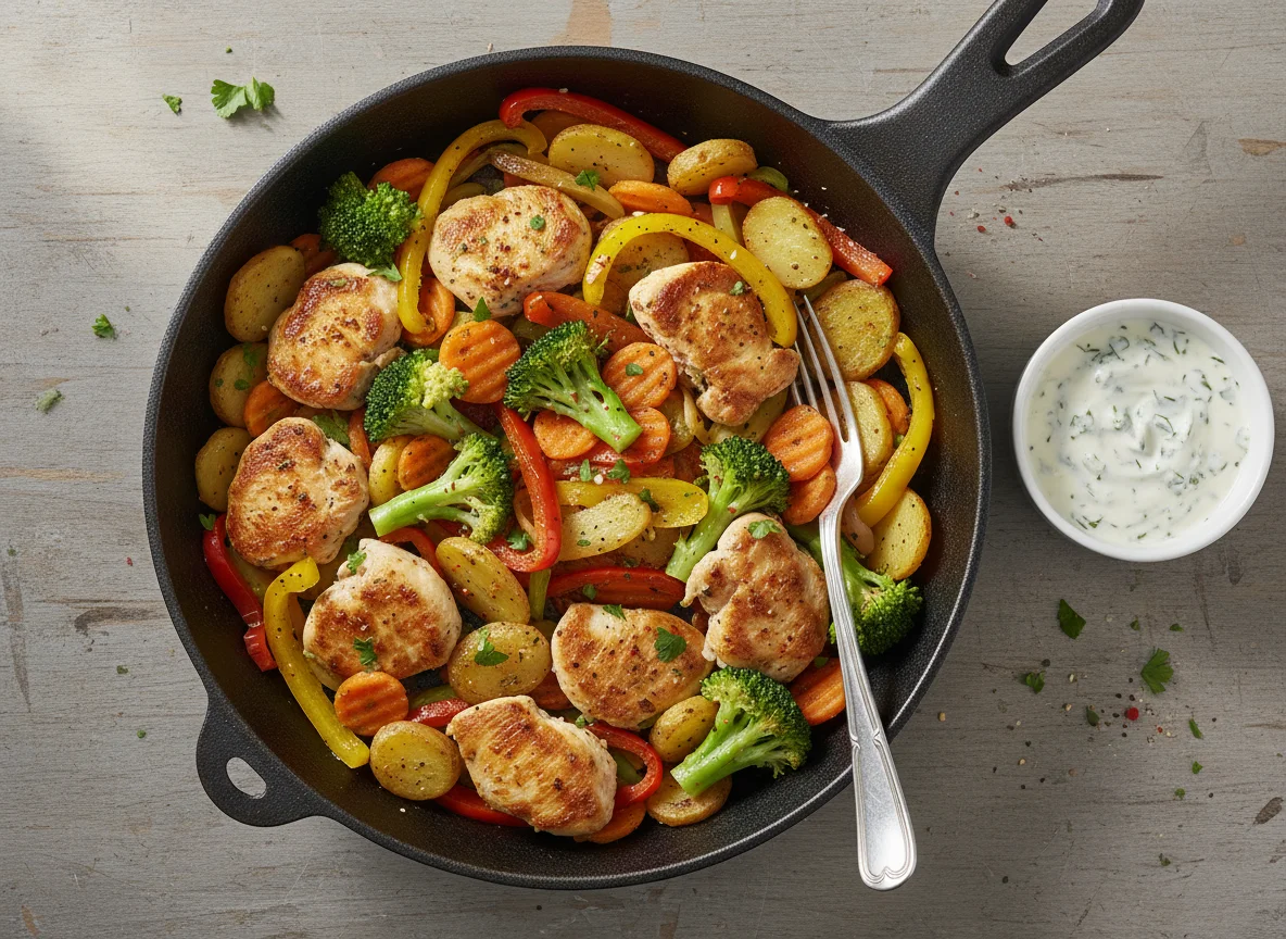 Bratkartoffel Hähnchen Pfanne photo