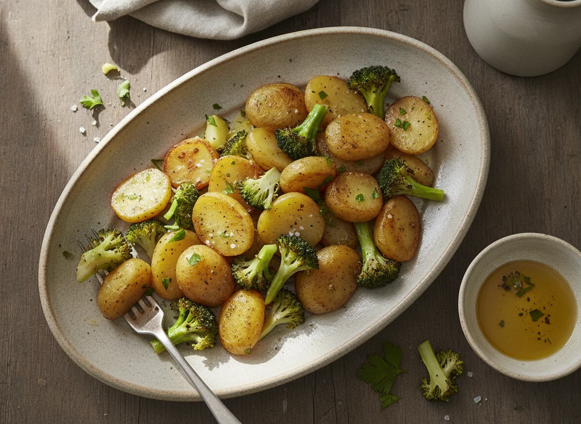 Bratkartoffeln mit Brokkoli photo