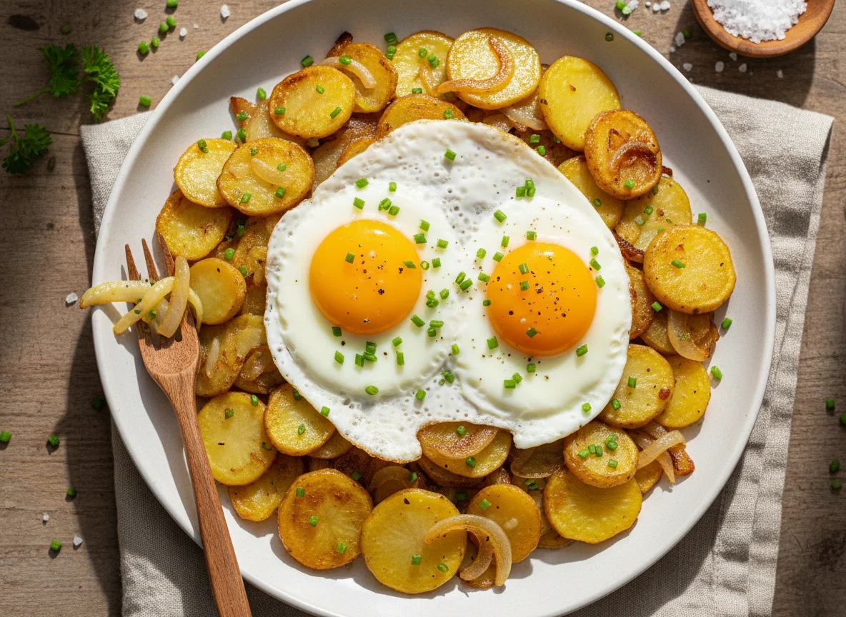 Bratkartoffeln mit Ei photo