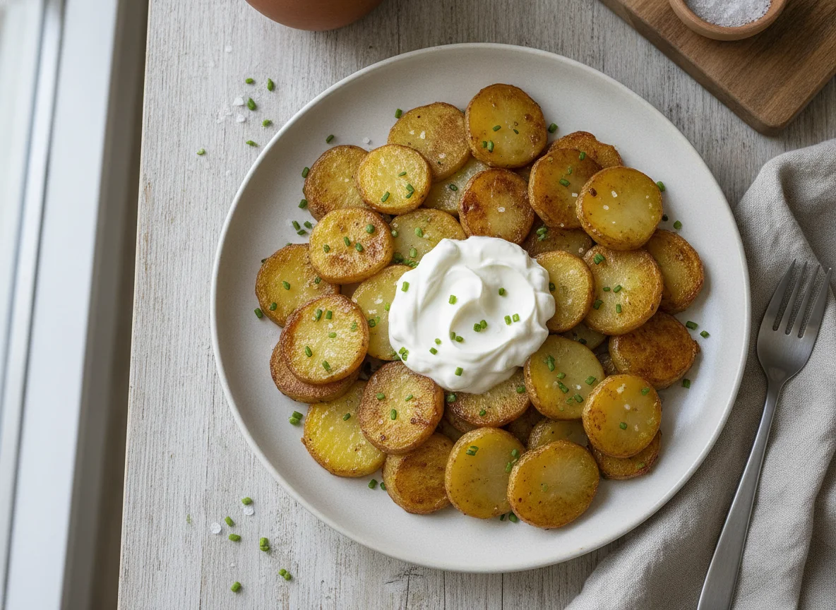 Bratkartoffeln mit Sauerrahm photo