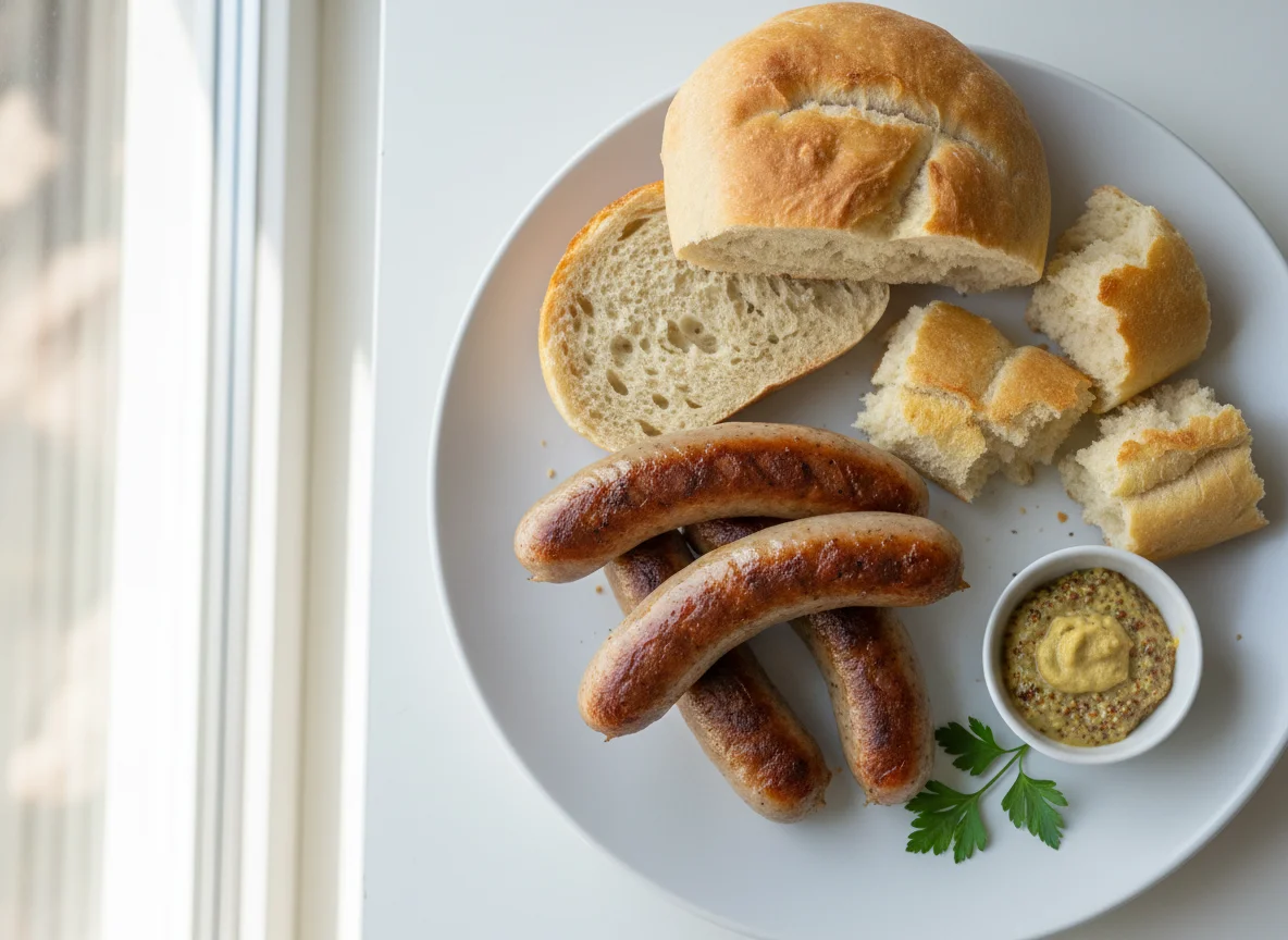 Bratwurst mit Brot photo