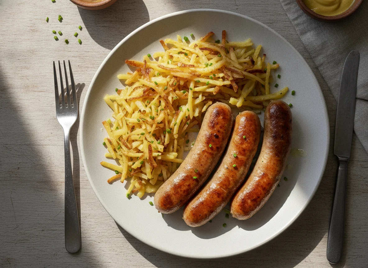 Bratwürstel mit Röstkartoffeln photo