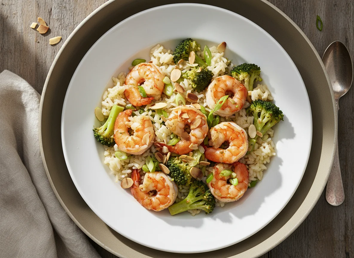 Brokkoli-Garnelen-Reis-Pfanne photo