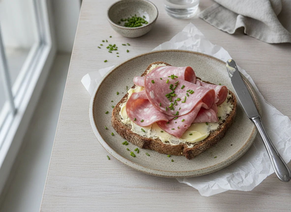 Brot mit Bierschinken photo