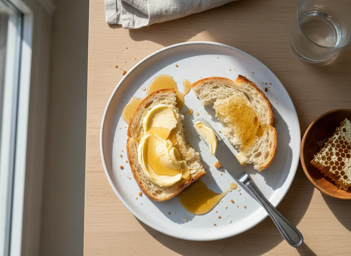 Brot mit Butter und Honig photo