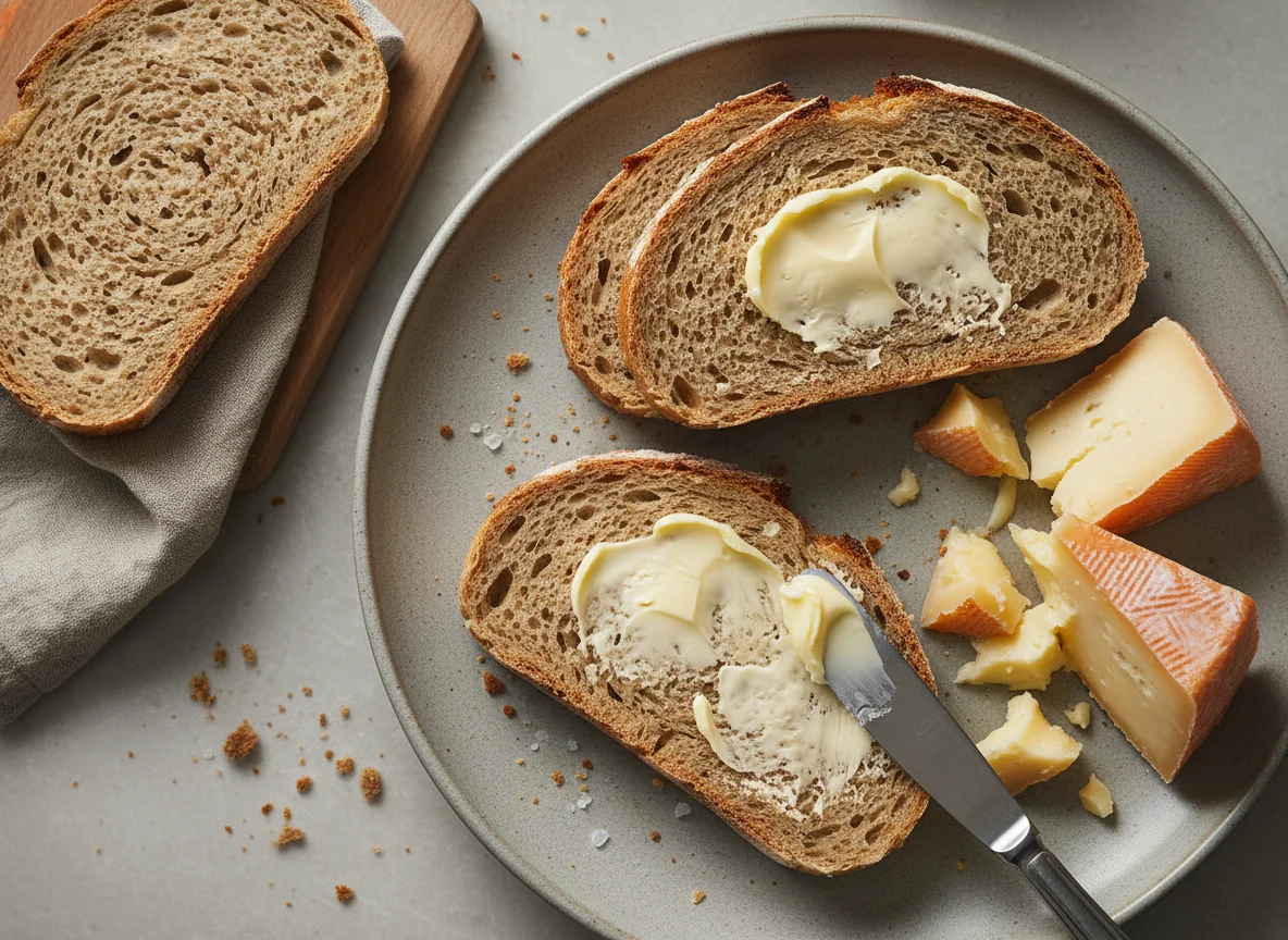 Brot mit Butter und Käse photo