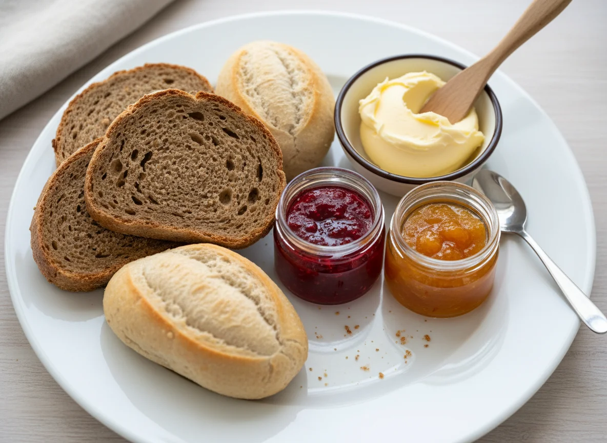 Brot mit Butter und Konfitüre photo