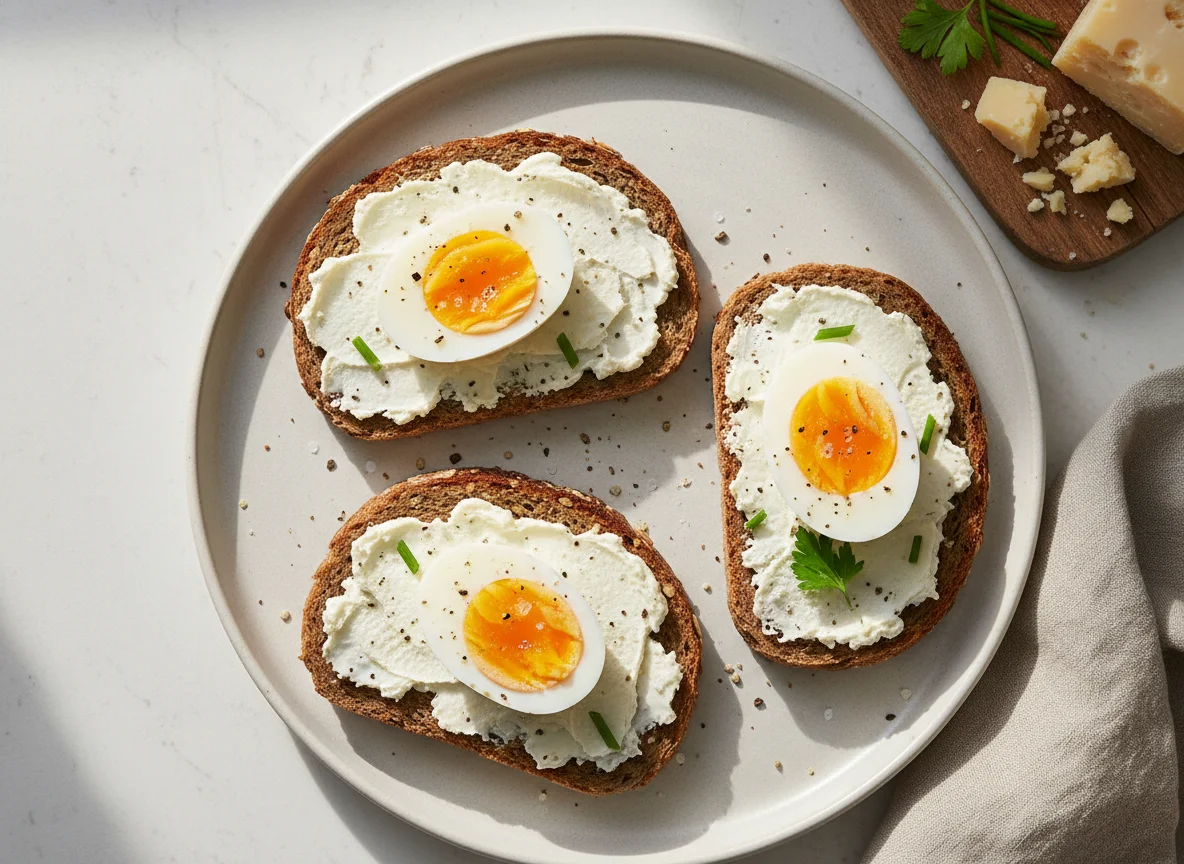 Brot mit Ei und Käse photo
