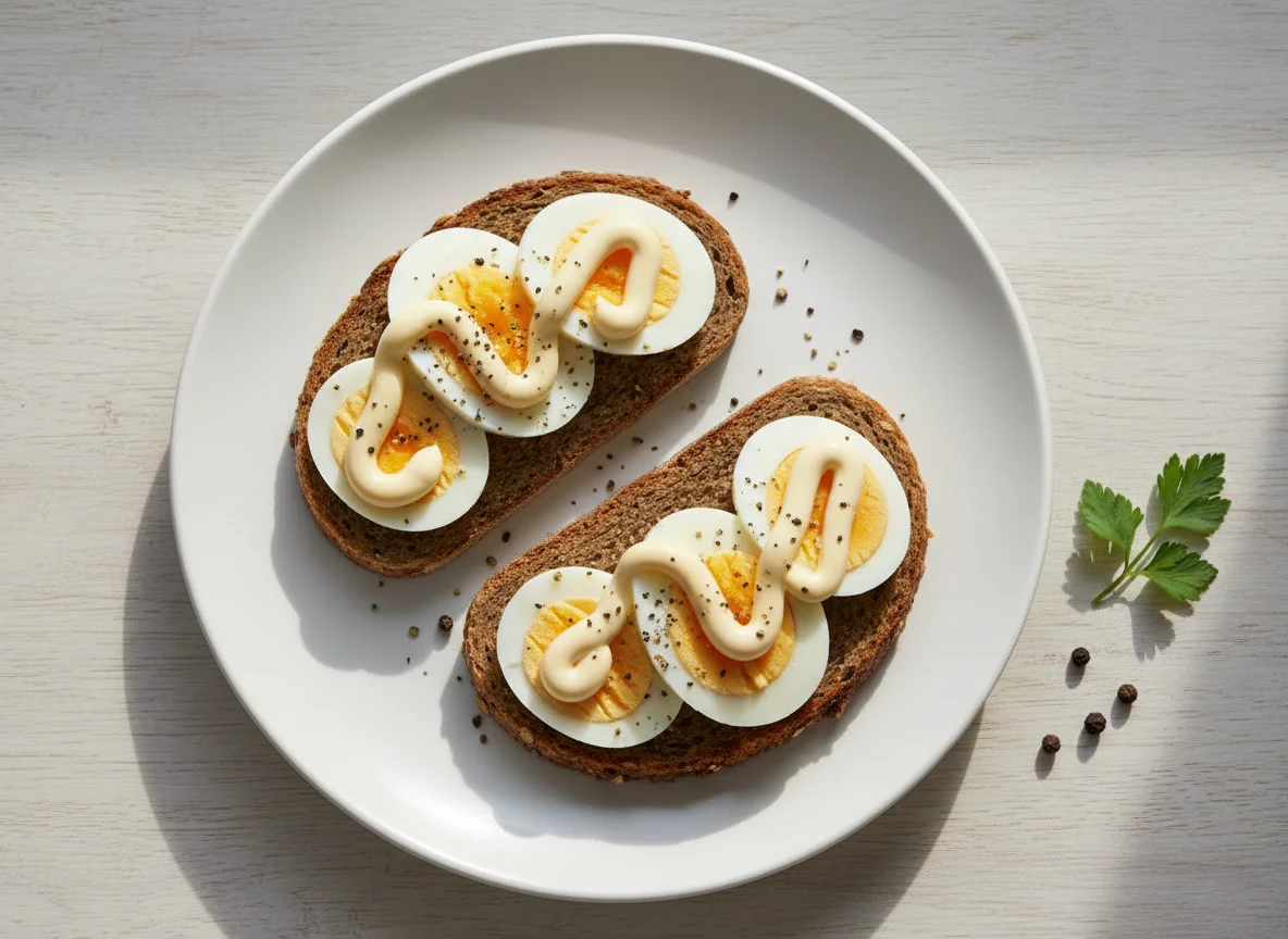Brot mit Ei und Mayonnaise photo