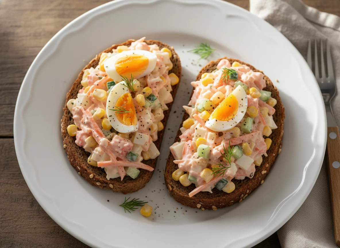 Brot mit Krabbensalat photo