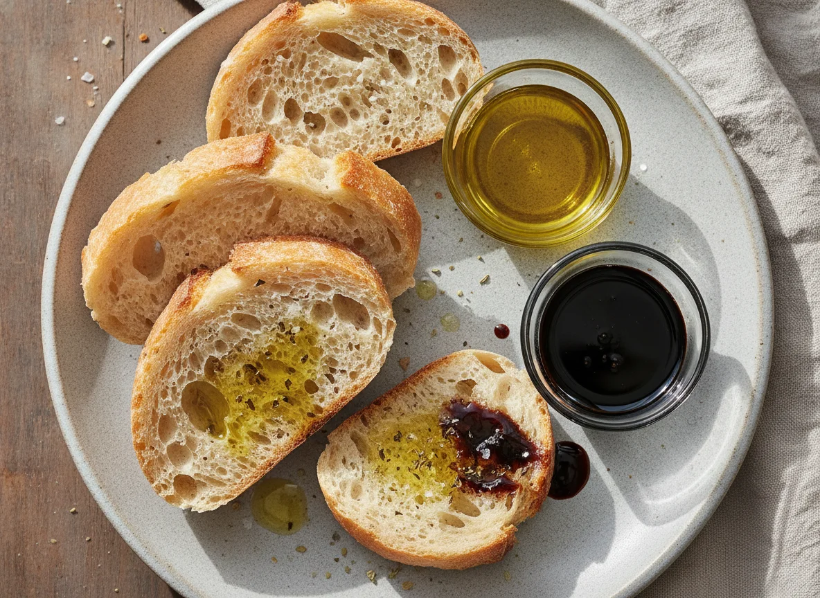 Brot mit Olivenöl und Balsamico photo