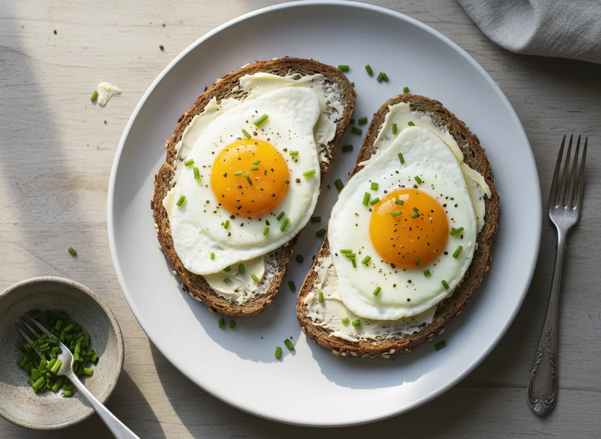 Brot mit Spiegelei photo