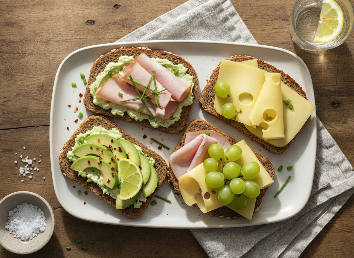 Brot mit verschiedenen Belägen photo