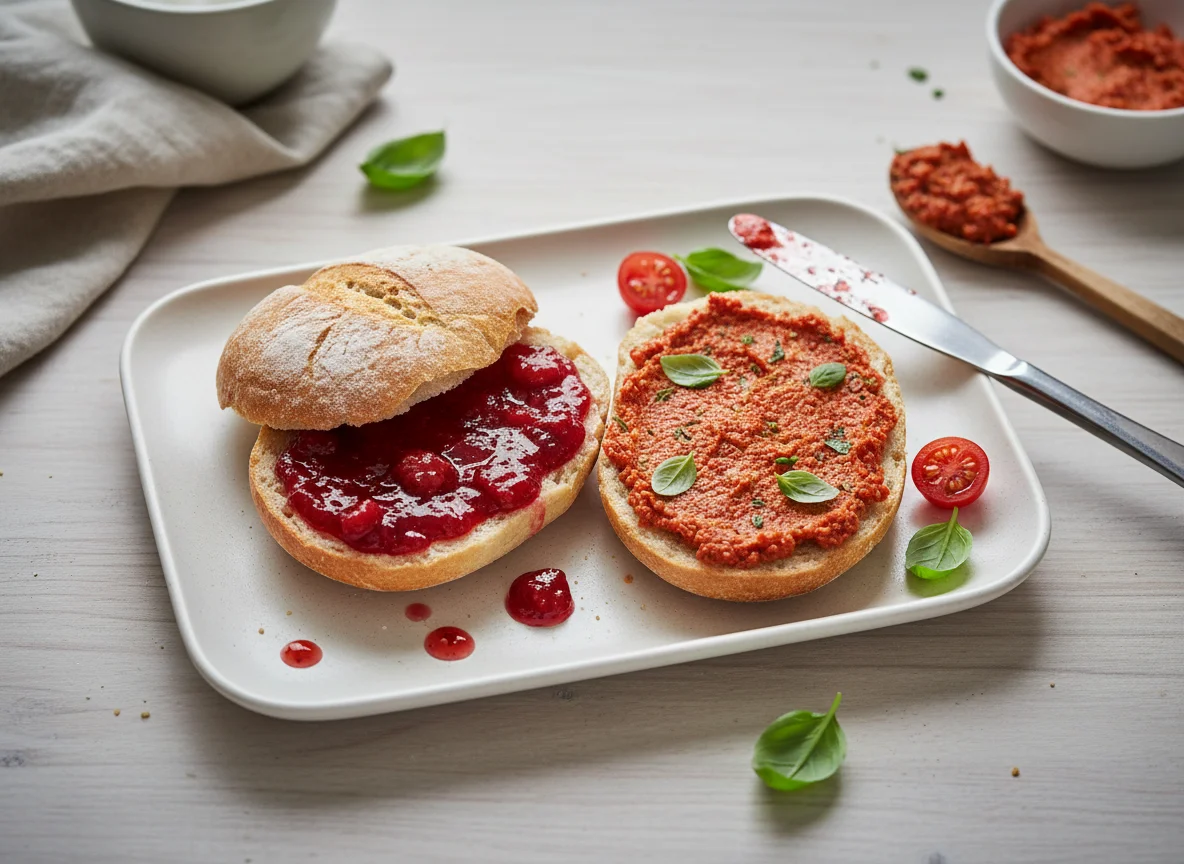 Brötchen mit Aufstrich photo