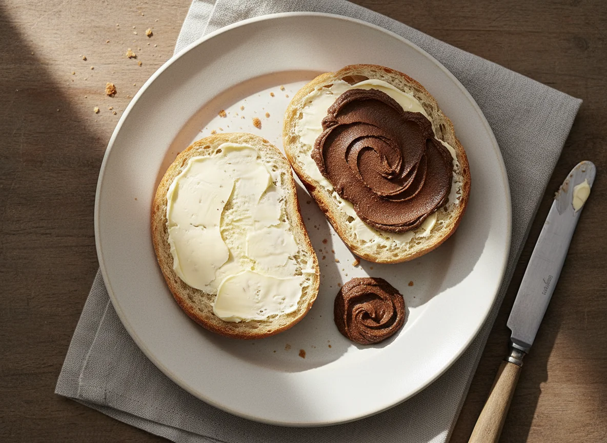 Brötchen mit Butter und Vitam R photo
