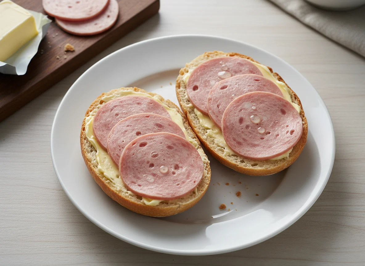 Brötchen mit Fleischwurst photo
