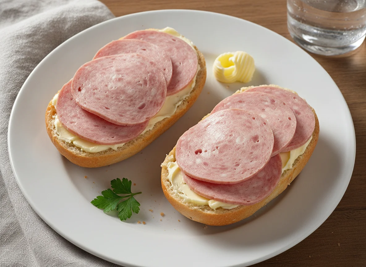 Brötchen mit Jagdwurst photo