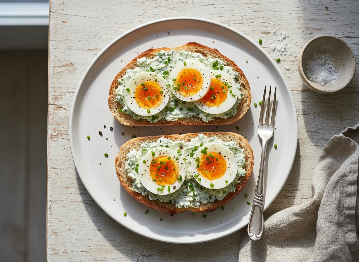 Brötchen mit Käse und Ei photo