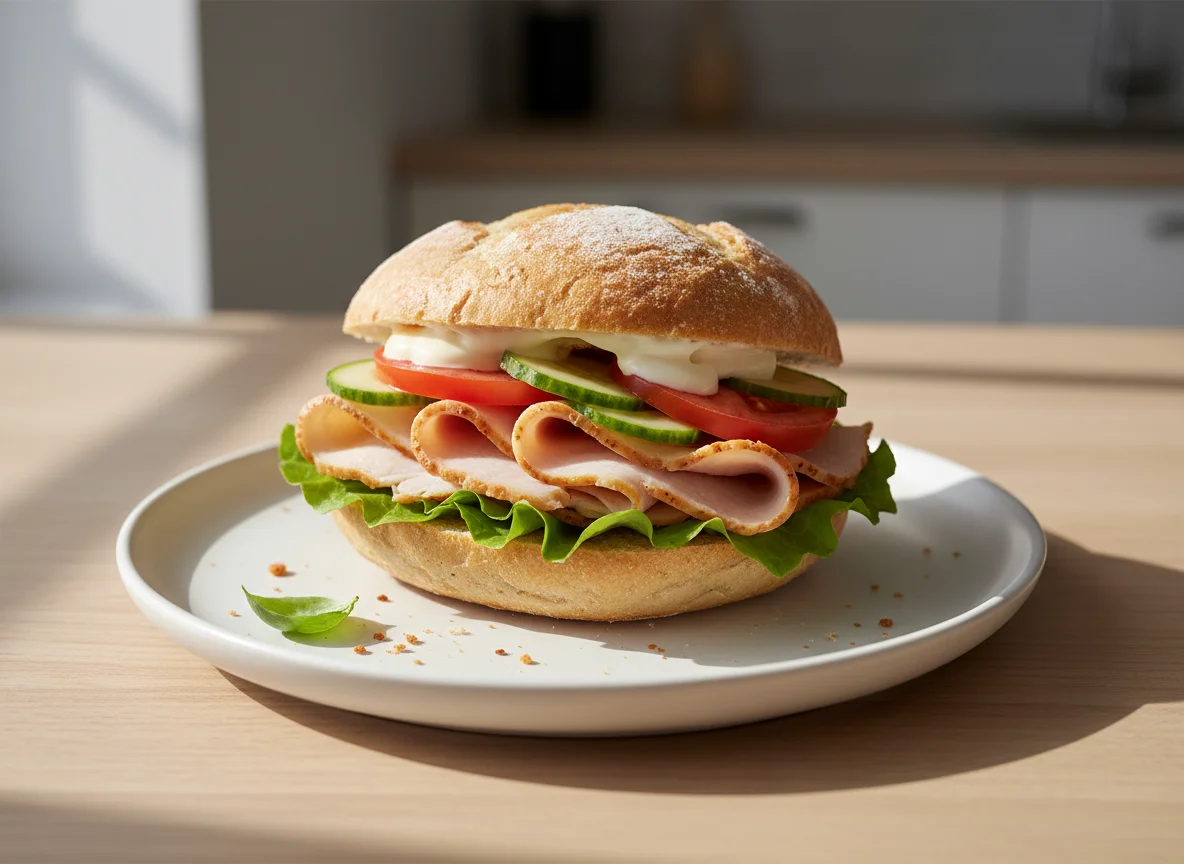 Brötchen mit Putenbrust photo